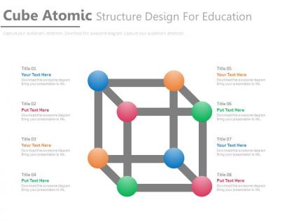 Cube atomic structure design for education flat powerpoint design