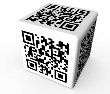 Cube made with qr design stock photo