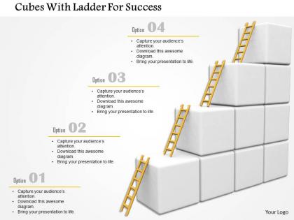 Cubes with ladder for success image graphics for powerpoint