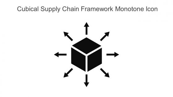 Cubical Supply Chain Framework Monotone Icon In Powerpoint Pptx Png And Editable Eps Format