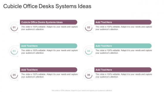 Cubicle Office Desks Systems Ideas In Powerpoint And Google Slides Cpb