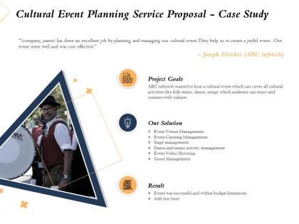 Cultural event planning service proposal case study ppt powerpoint presentation tips