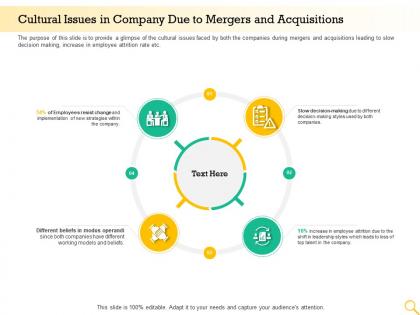 Cultural issues in company due to mergers and acquisitions decision making ppt graphics