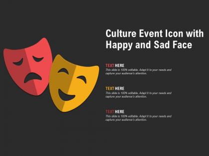 Culture event icon with happy and sad face