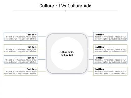 Culture fit vs culture add ppt powerpoint presentation infographic template gridlines cpb