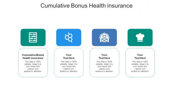 Cumulative bonus health insurance ppt powerpoint presentation professional layouts cpb
