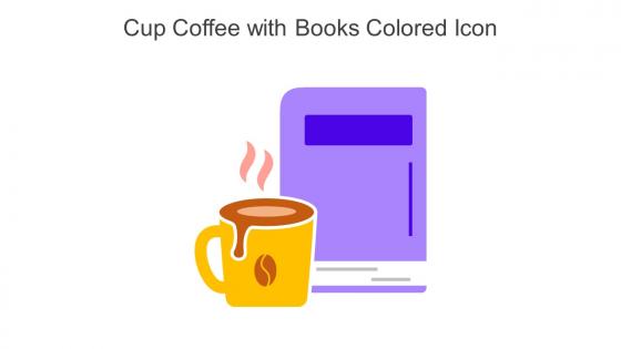 Cup Coffee With Books Colored Icon In Powerpoint Pptx Png And Editable Eps Format
