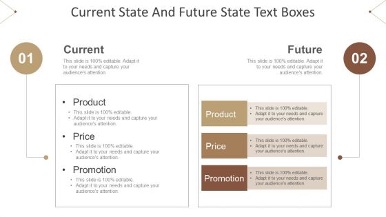 Current state and future state text boxes powerpoint slide backgrounds