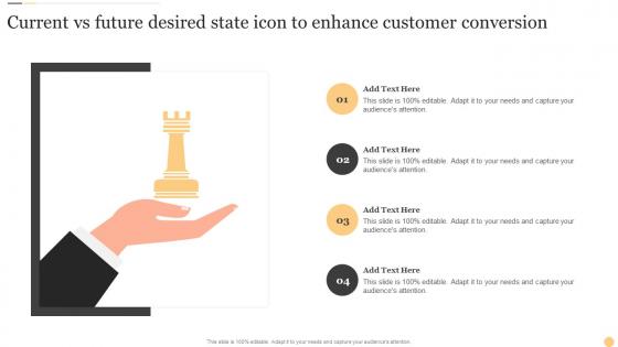 Current Vs Future Desired State Icon To Enhance Customer Conversion