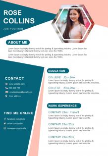 Curriculum vitae sample template with education and experience
