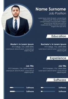 Curriculum vitae template with education and job position