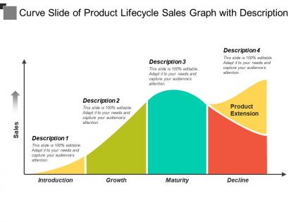 Curve slide of product lifecycle sales graph with description
