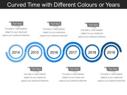Curved time with different colors or years