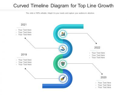Curved timeline diagram for top line growth infographic template