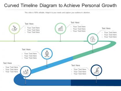 Curved timeline diagram to achieve personal growth infographic template