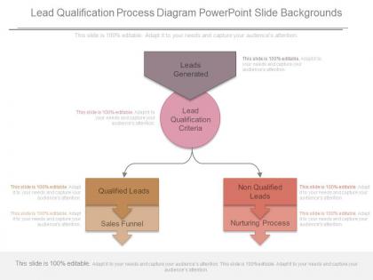 Custom lead qualification process diagram powerpoint slide backgrounds