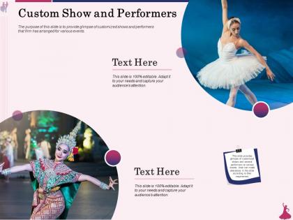 Custom show and performers arranged ppt powerpoint presentation show designs download