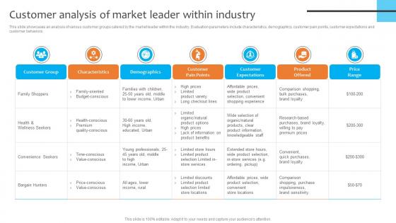 Customer Analysis Of Market Leader Within Industry Dominating The Competition Strategy SS V