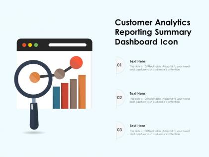 Customer analytics reporting summary dashboard snapshot  icon