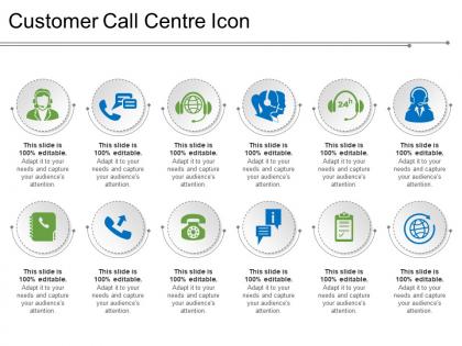Customer call centre icon powerpoint templates