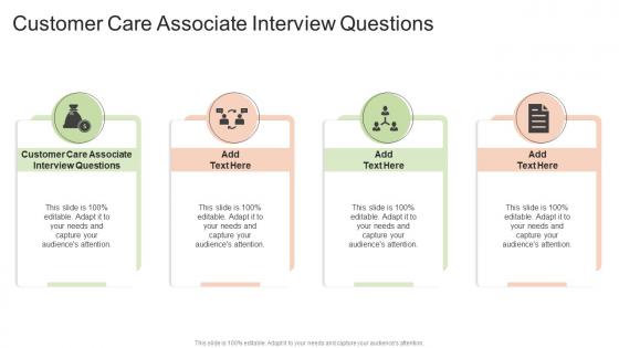 Customer Care Associate Interview Questions In Powerpoint And Google Slides Cpb