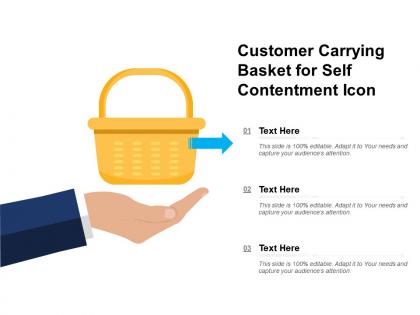 Customer carrying basket for self contentment icon