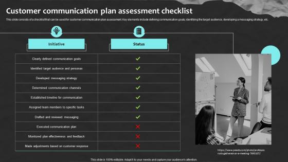 Customer Communication Plan Assessment Checklist