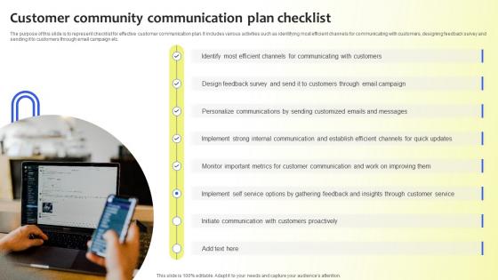 Customer Community Communication Plan Checklist