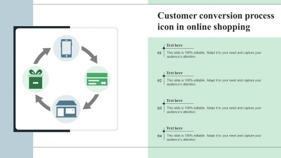 Customer Conversion Process Icon In Online Shopping