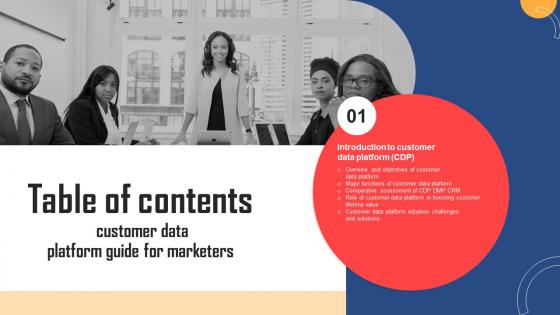 Customer Data Platform Guide For Marketers Table Of Contents MKT SS V