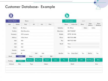 Customer database example consumer relationship management ppt ideas designs