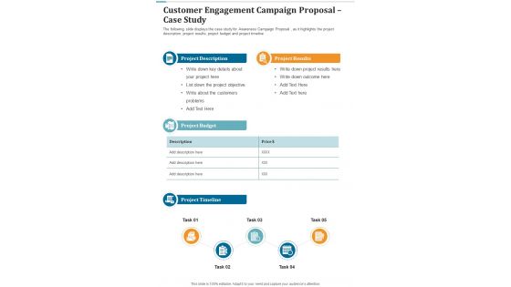 Customer Engagement Campaign Proposal Case Study One Pager Sample Example Document