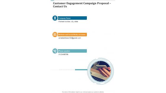 Customer Engagement Campaign Proposal Contact Us One Pager Sample Example Document