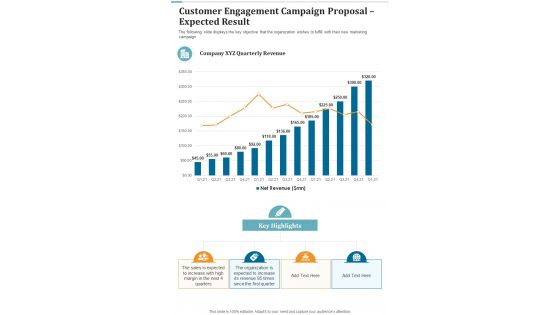 Customer Engagement Campaign Proposal Expected Result One Pager Sample Example Document