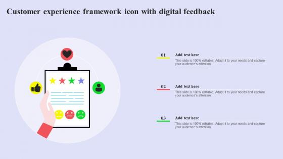 Customer Experience Framework Icon With Digital Feedback