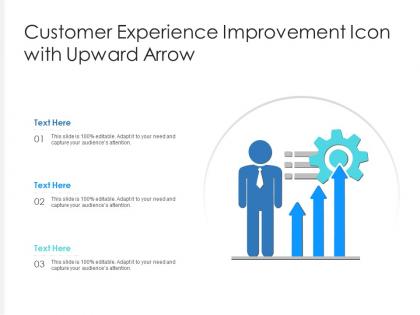 Customer experience improvement icon with upward arrow