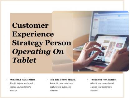 Customer experience strategy person operating on tablet