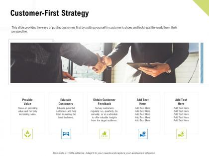 Customer first strategy obtain customer ppt powerpoint slide