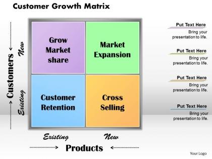 Customer growth matrix powerpoint presentation slide template