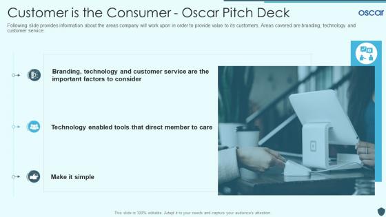 Customer is the consumer oscar pitch deck ppt design templates