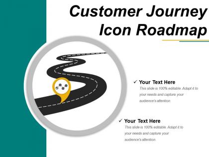 Customer journey icon roadmap ppt slide template