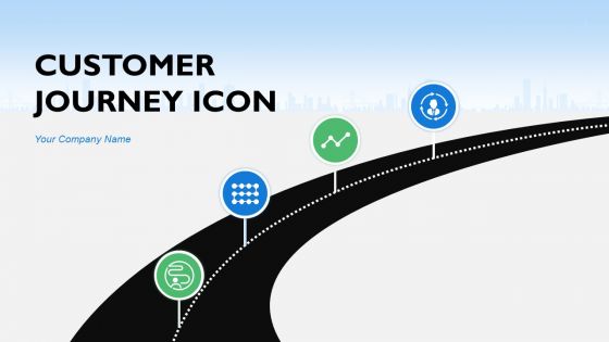 Customer Journey Icons Silhouette Destination To Another Milestones Circled Blocks