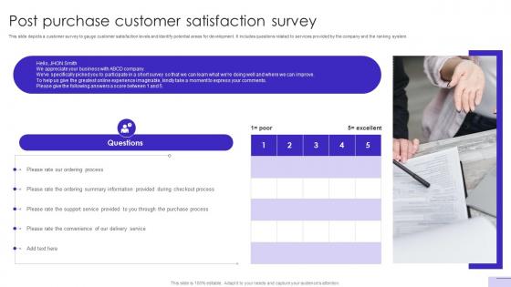 Customer Journey Optimization Post Purchase Customer Satisfaction Survey