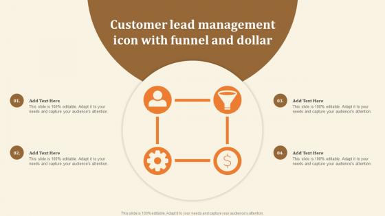 Customer Lead Management Icon With Funnel And Dollar