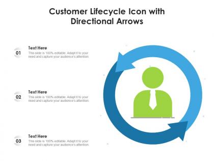 Customer lifecycle icon with directional arrows