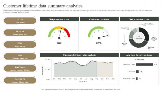 Customer Lifetime Data Summary Analytics Measuring Marketing Success MKT SS V