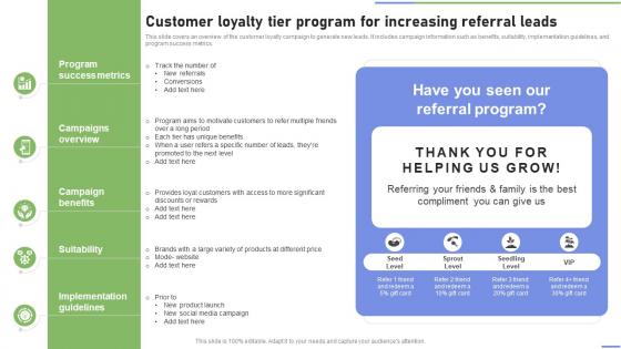 Customer Loyalty Tier Program For Increasing Referral Leads Strategies To Ramp Strategy SS V