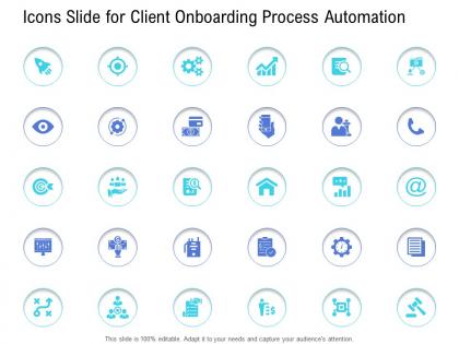 Customer onboarding process icons slide client onboarding process automation ppt designs