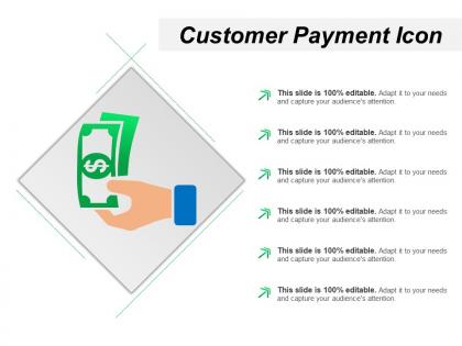 Customer payment icon powerpoint presentation