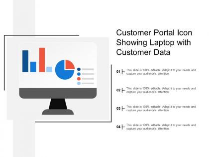 Customer portal icon showing laptop with customer data